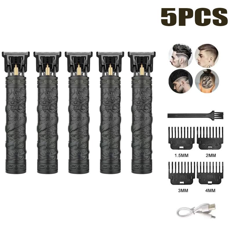 1-5PCS New T9 USB Charge Electric Hair Clipper Shaving Head Carving Electric Shaver Electric Pusher Hair Trimmer for Men Care