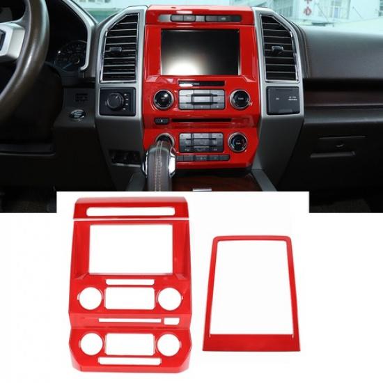 Red Center Console Navigation Emergency Llight Switch Trim For Ford F150 2015-20