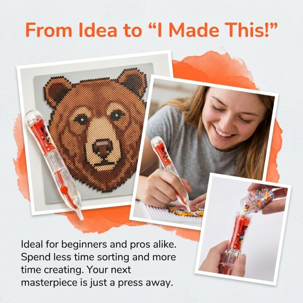 Transparent Body Automatic Fuse Bead Pen Ergonomic Grip Fuse Beads Pen Perler Beads
