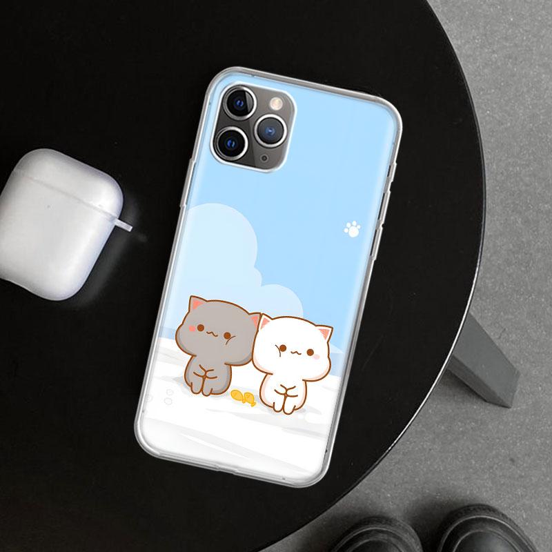 

Милый чехол-накладка с персиковым котиком Гома для iPhone 11 12 13 Mini 14 15 Plus 16 Pro Max 17 Air 7 8 + SE Арт Индивидуальный Fundas 11 12 iPhone 14