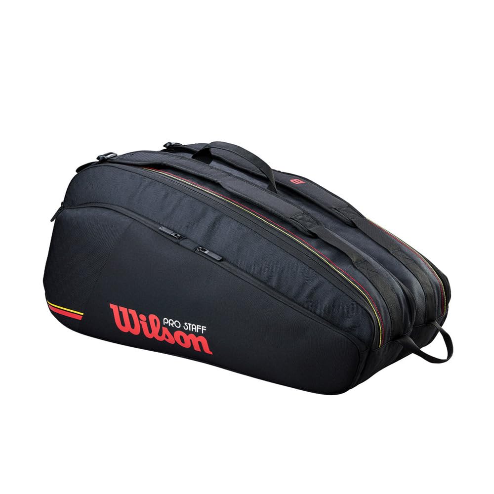 Wilson PRO STAFF CLASSIC Tennisschläger-Tasche für bis zu 12 Schläger in Schwarz WR8053801001 - (basierte mittelschwere Schläger) -