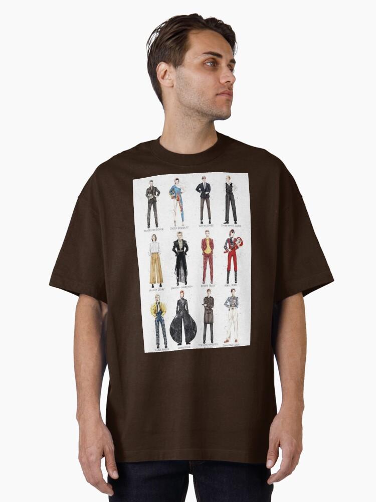 David Bowie Aesthetic Ziggy Stardust Lightning and Cute Retro Music Quotes Sticker Oversized T-Shirt