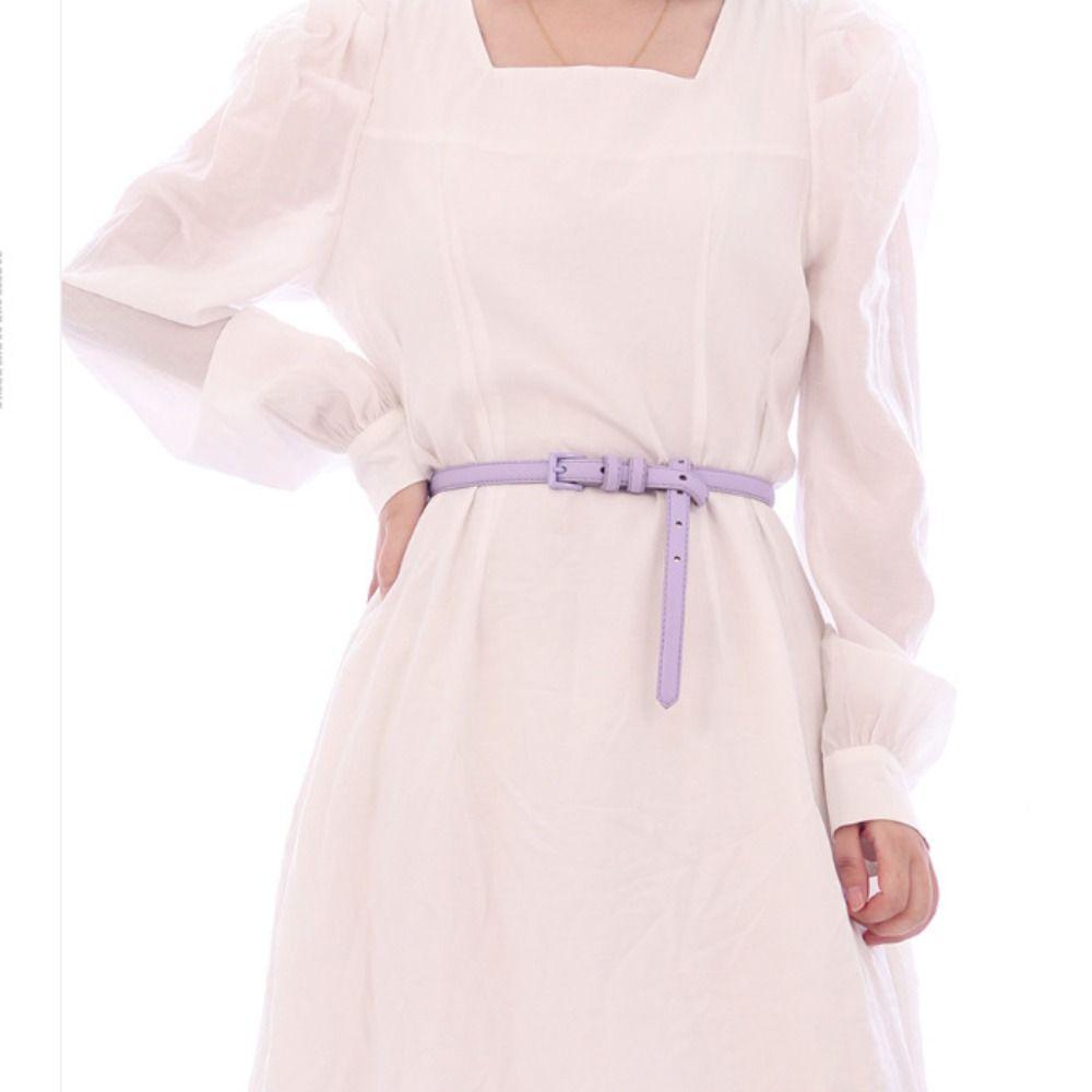 Elegant Thin Waist Belt Vintage Dress Waistband Retro Candy Color Belt  Jeans Decoration
