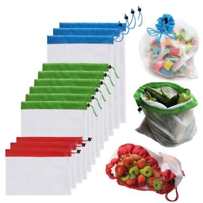5Pcs Reusable Produce Säcke Taschen Lebensmittel Obst Gemüse Lebensmittel Mesh Lagerung Beutel