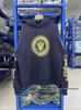 Saint Michael Navy Medal Print Distressed Hoodie