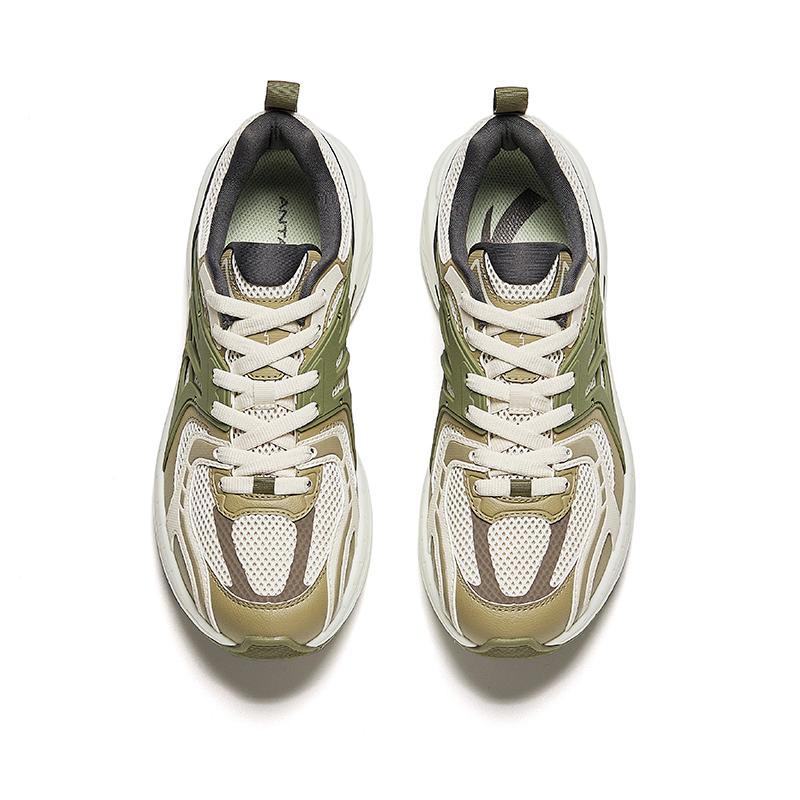 Anta AT2001 Retro Casual Versatile Lightweight Low-Top Running Shoes Men Sneaker Mud-Gray Deadwood 912435595-3