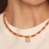 Dopamine Woven Color Rope Zircon Necklace For Women Personalized Retro Style Jewelry Gifts