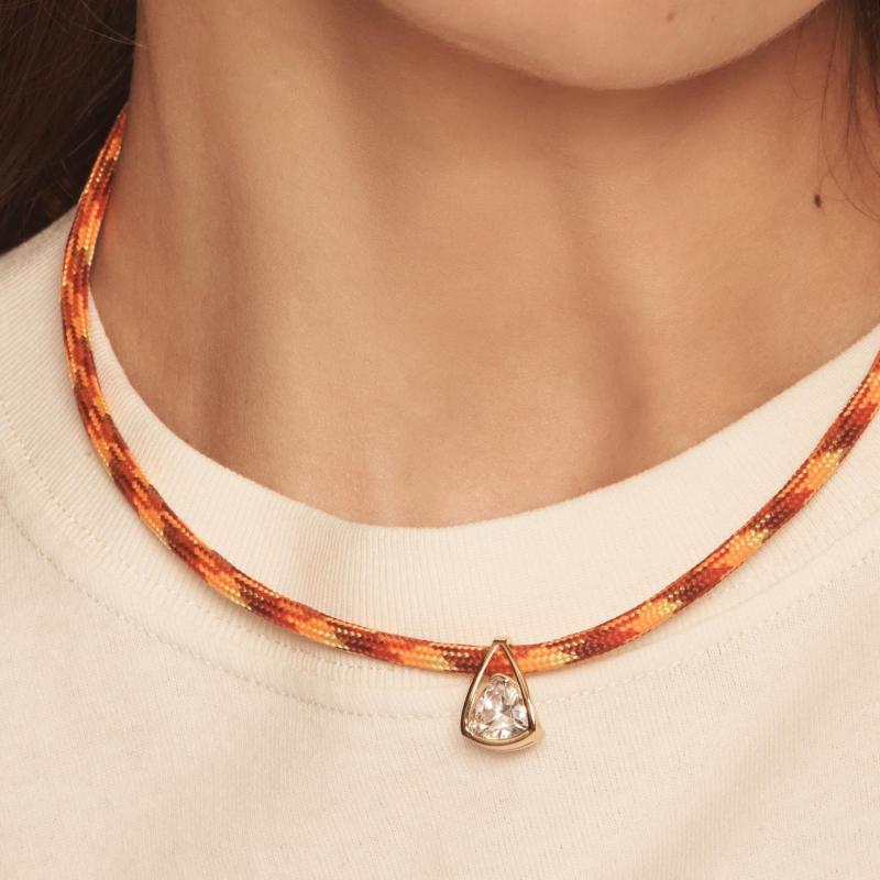 Dopamine Woven Color Rope Zircon Necklace For Women Personalized Retro Style Jewelry Gifts