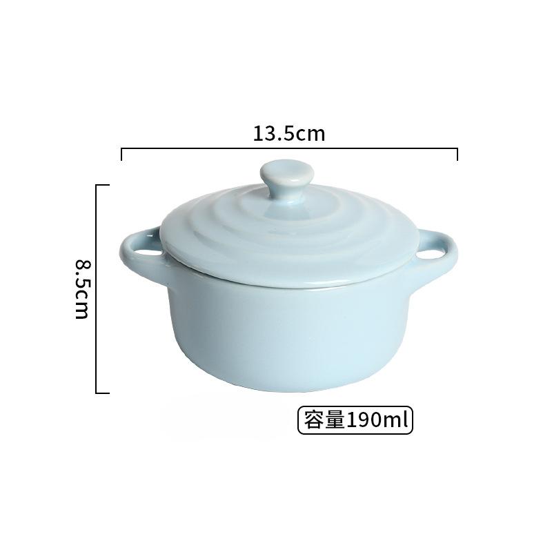 Water Separated Stewing Cup Light Luxury Ceramic Double Ear Stewing Pot with Lid Household Special Bowl