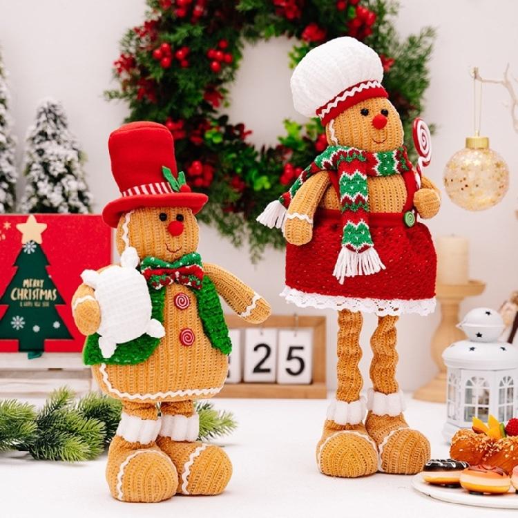 Seasonal Gingerbreads Man Gnomes Scalable Holiday Gingerbreads Man Gnomes Plush Doll Ornament for Table Display