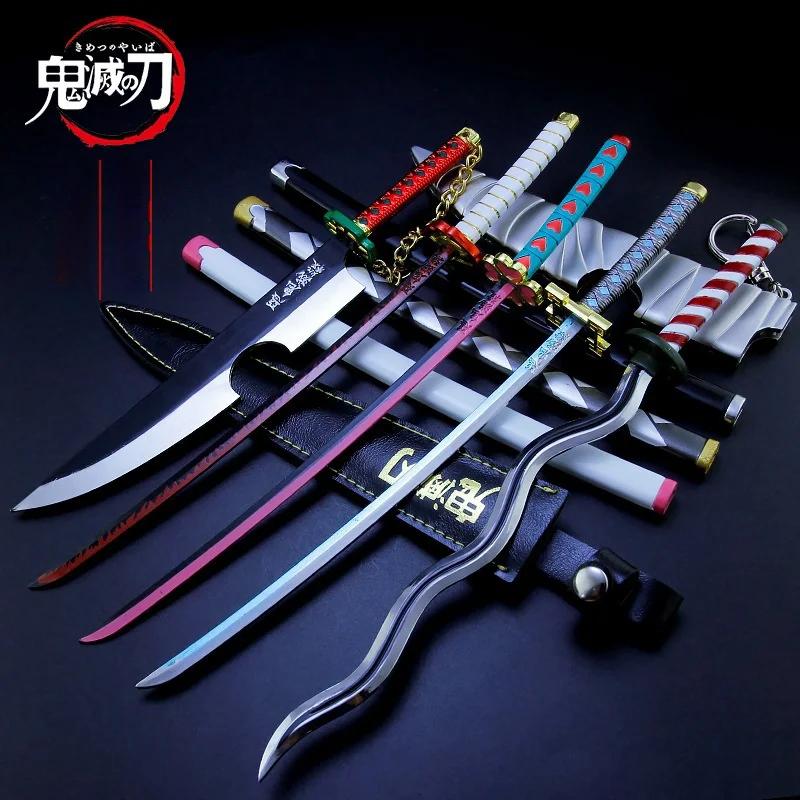 25cm Demon Slayer Katana Swords Kimetsu No Yaiba Samurai Sword Real Size Japanese Katana Anime Cosplay Prop Home Decoration