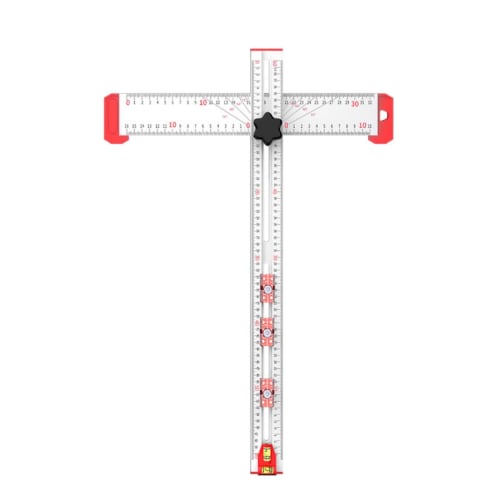 High-Precision T-Square Ruler, Aluminum Alloy Marking Ruler, Measuring Tool for Woodworking, Marking, and Ruled Lines, Carpenter, 60cm (Picture Color)