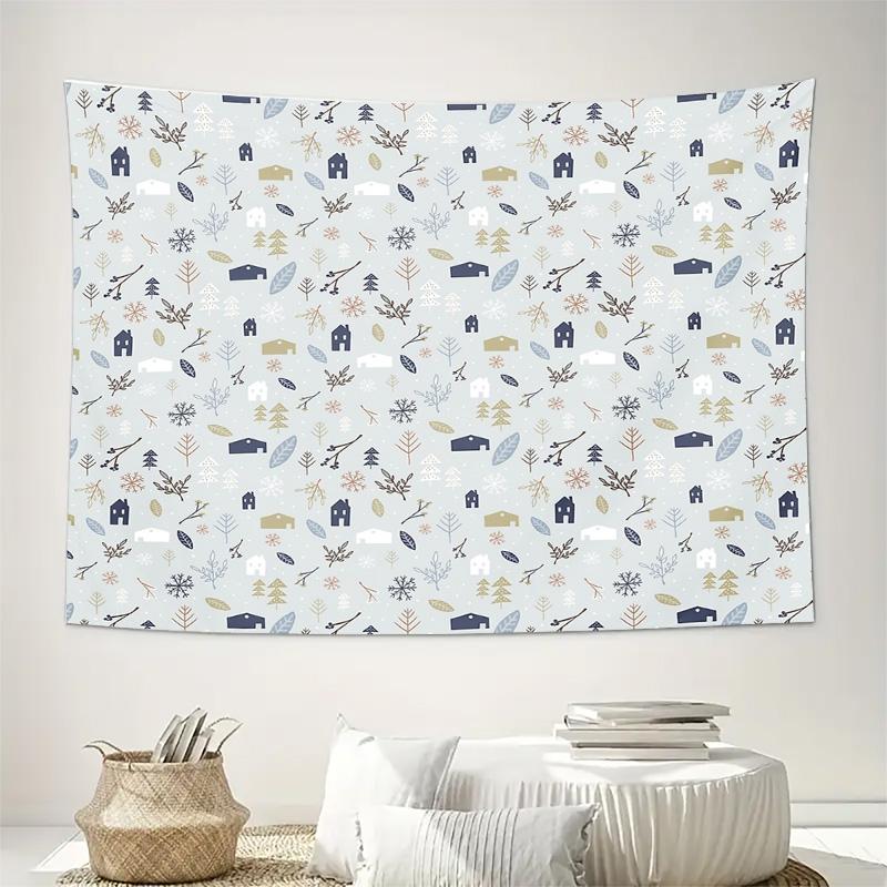 Bohemian Tapestry Wall Hanging Nature Forest Trees Leaves Pattern Home Decor Aesthetic Room Decor Bedroom Living Room Wall Art