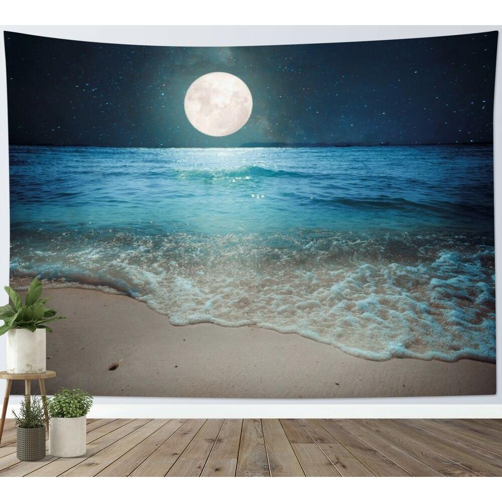 Tapestry ocean beach starry sky full 75x100