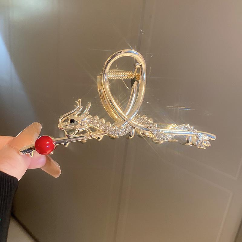 

Металлическая заколка для волос «Зодиакальный Дракон» - Ретро китайский стиль, аксессуар для прически