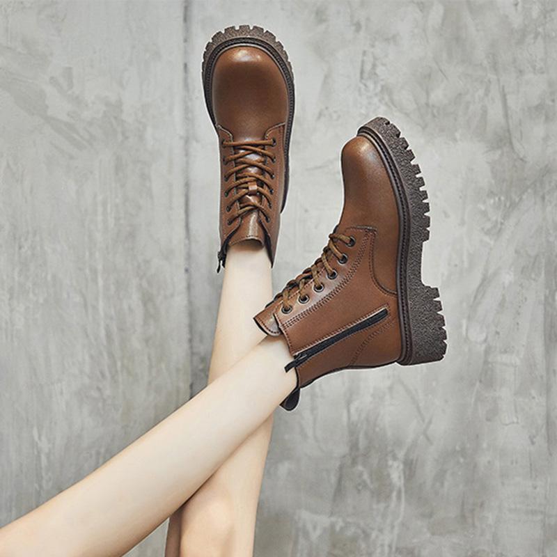 Martin Boots New Fashion Women Casual Short Boots Ins Trend Leather Boots Walking Boots