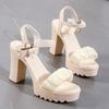 Fashion New High-heeled Sandals Summer Shoes for Women Platform Soft Leather Comfortable Heightening Women's Shoes Party Sandales Femmes