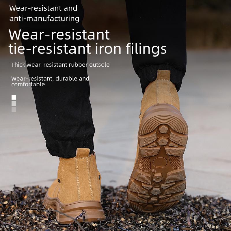 Men's Steel Toe Safety Shoes - Anti-Smash, Anti-Puncture, Non-Slip, Wear-Resistant, Breathable, Lightweight Work Sneakers with Rubber Sole.