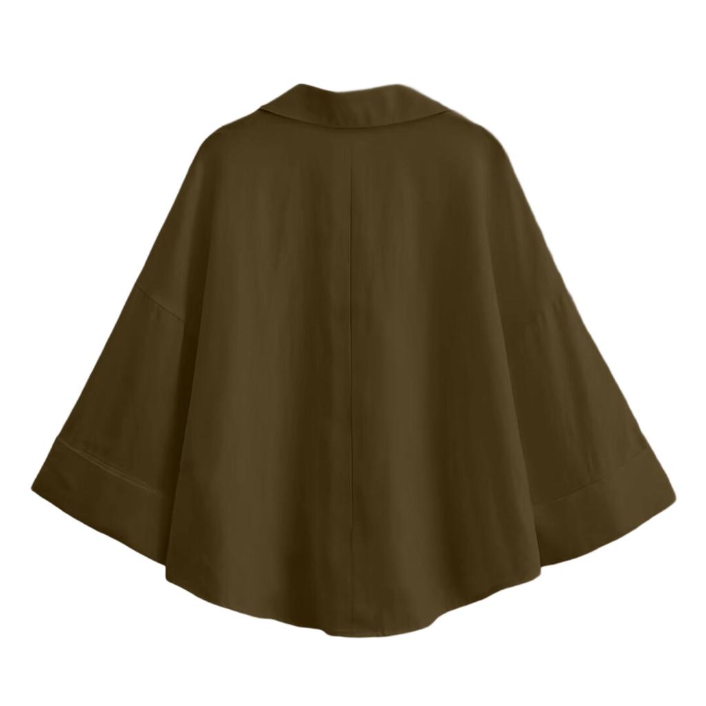 Damska Kolorowa Modna Lniana Koszula z Szerokimi Rękawami Komfortowa