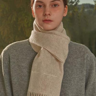 White Project VIRGIN WOOL 100 MUFFLER_LIGHT OATMEAL