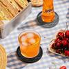6 Silicone Coasters with Base Non Slip Drink Mats for Wine Coffee Hot Cold Cups Durable Table Protection Home Office Decor