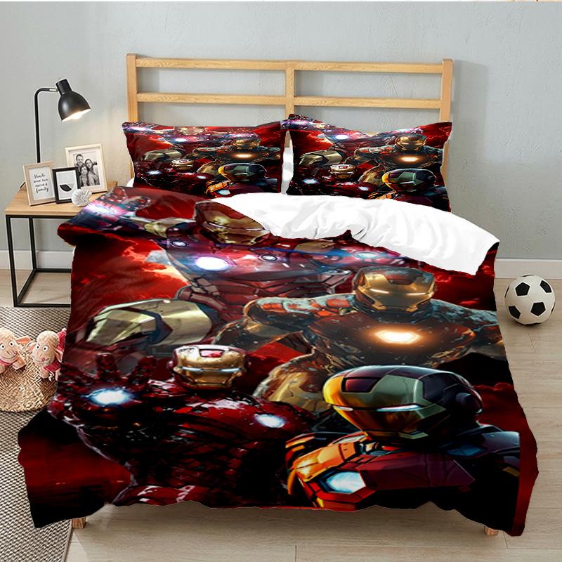 Iron In Action 3PCS Bedding set,Ideal for 1pc Duvet Cover And 2pcs Pillowcases Perfect for Fan gift,Ideal for Bedroom, Dormitory