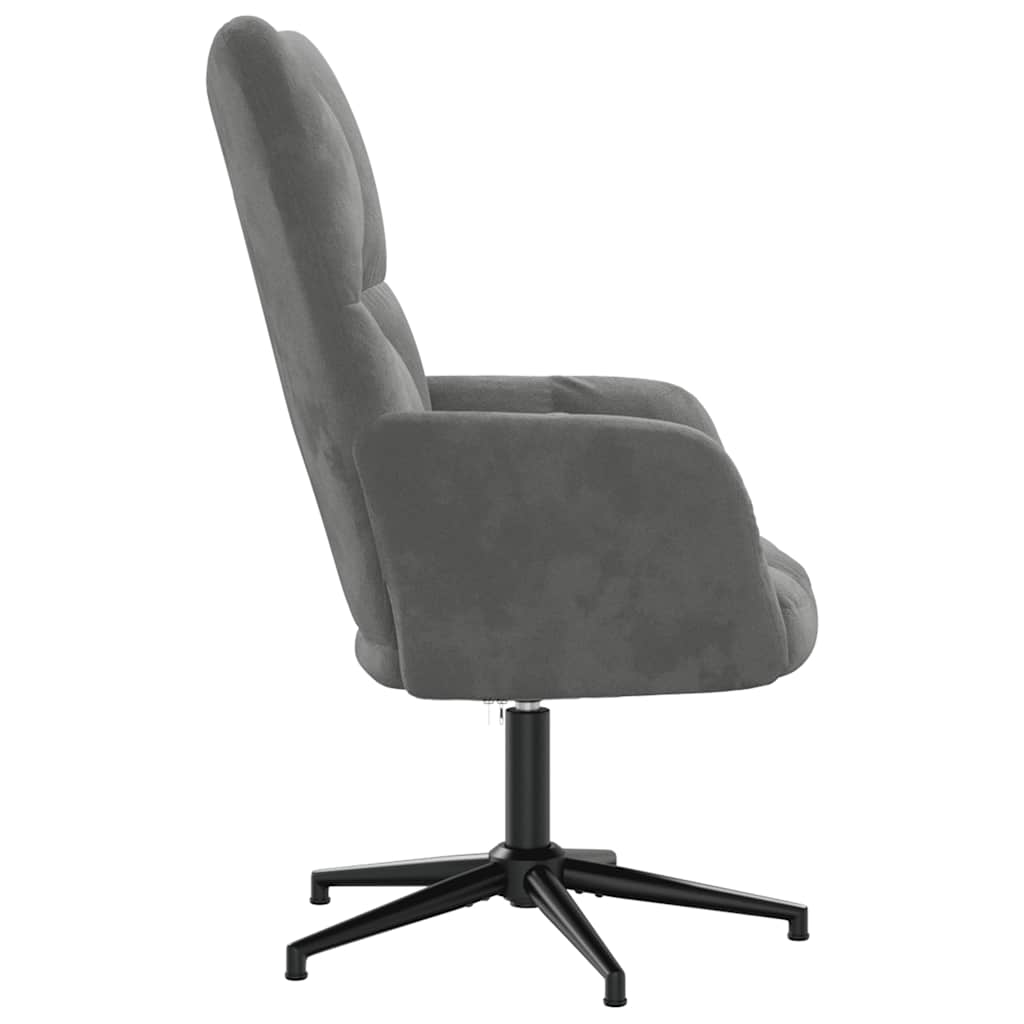 Vidaxl Fotel, Ciemnoszary, Obity Aksamitem