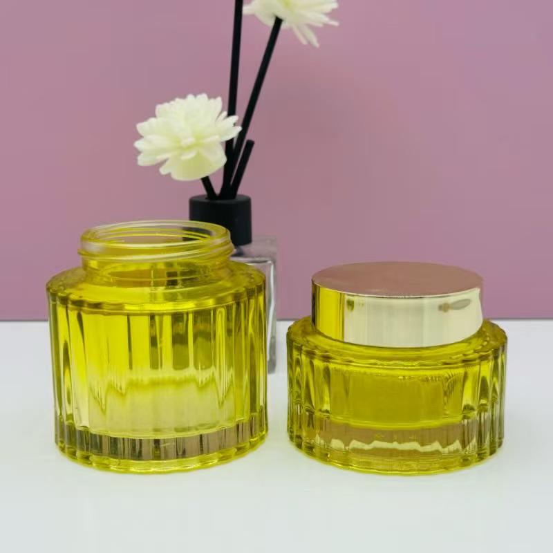 Premium Glass Bottle Set: 30g/50g Cream Jar, 30ml Lotion Pineapple Bottle, 100ml/120ml Toner Essence Bottle.