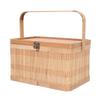 Bamboo Basket Lidded Handwoven Handle Food Fruit Storage Moon Cake Gift Picnic Basket Portable Design Moon Cake Baskets