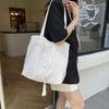 New large-capacity shoulder bag, canvas lightweight tote bag, gentle literary and artistic style versatile portable underarm bag for women
