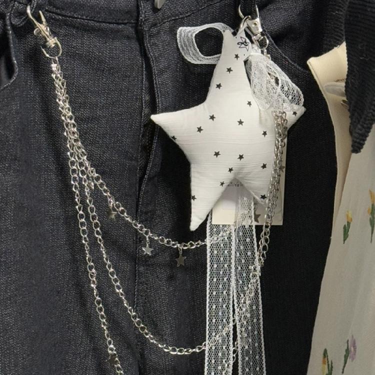 Stylish Irregular Star Key Clip Carabiner For Bags Jeans Trousers Chain Accessory Stylish Pentagrams Pendant Keychain