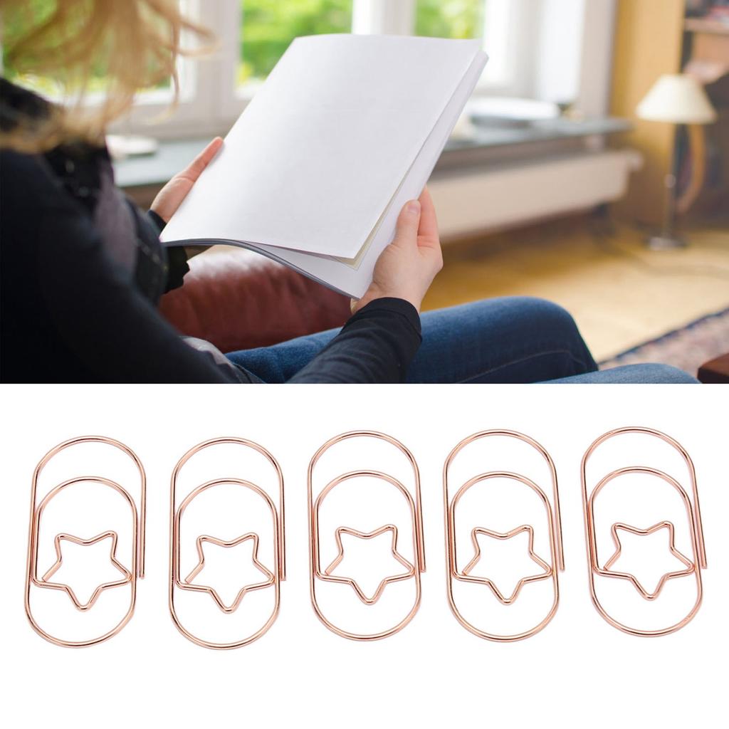 40PCS Star Paper Clips Bright Color Rust Proof Coating Portable Lightweight for Home