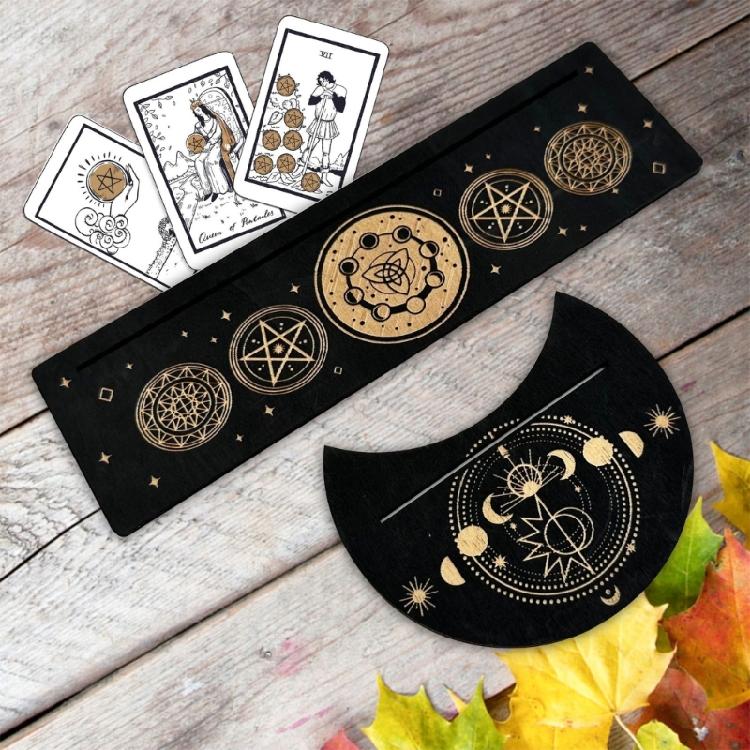 Moon Phases Altar Base Moon Shape Rectangle Cards Holder Witch Divinations Tool