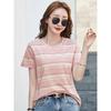 Summer New Striped Plus Size Loose Short Sleeve Women's T-Shirt Round Neck Casual Versatile Top Hot Item