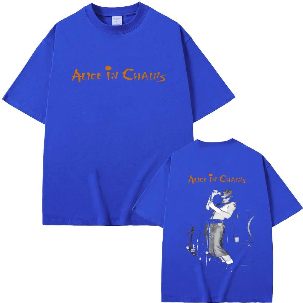 Alice In Chains Classic Rock Band TShirt 90s Seattle Grunge Gothic Punk Streetwear Unisex Oversized Cotton Graphic Tshirts