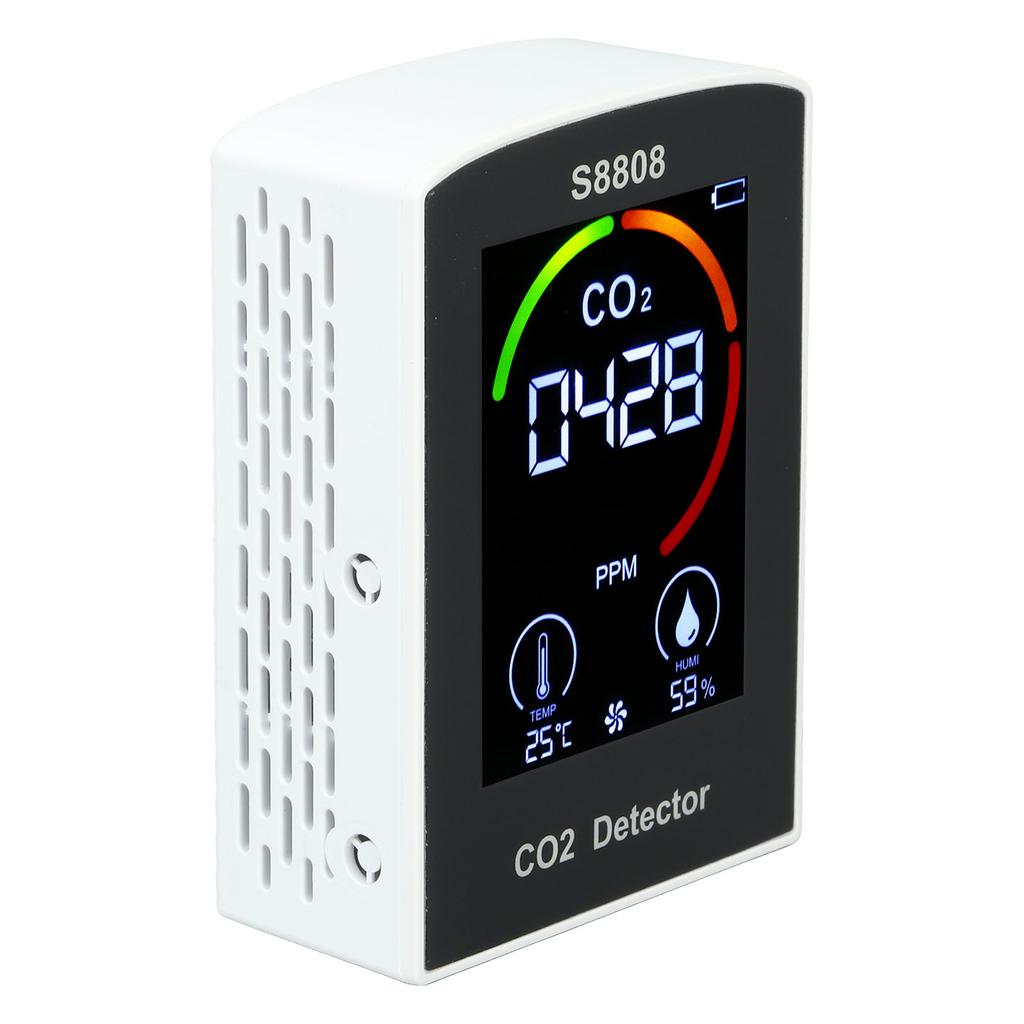 CO2 Detector with Display Screen ABS Battery USB Charging Multi Function CO2 Monitor Meter for