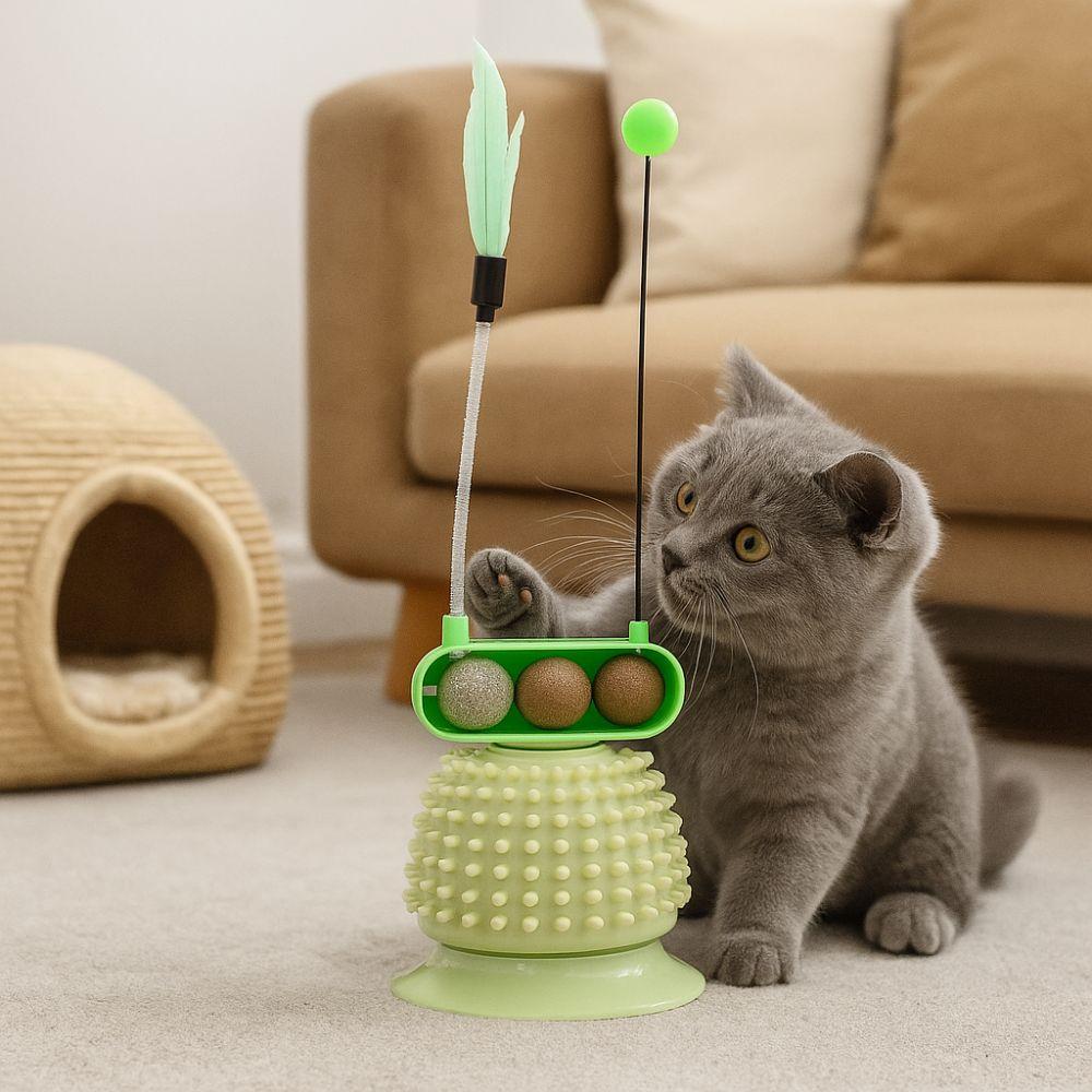 Wear Resistant Cat Teaser Stick Detachable Cat Floating Hair Toy Cat Spinning Wheel Toy  Training