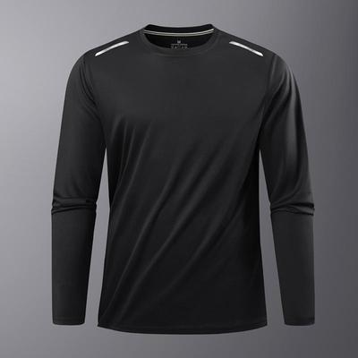 Men's New Style Autumn Winter Outdoor Sports Long Sleeve Sweatshirt Crew Neck Solid Color Minimalist Versatile Teenager Top