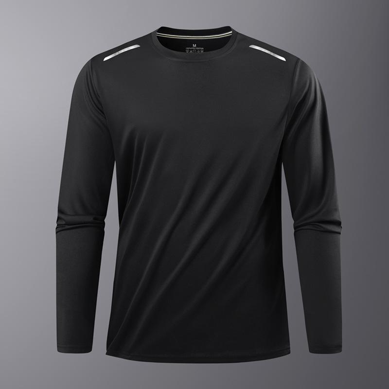 Men's New Style Autumn Winter Outdoor Sports Long Sleeve Sweatshirt Crew Neck Solid Color Minimalist Versatile Teenager Top