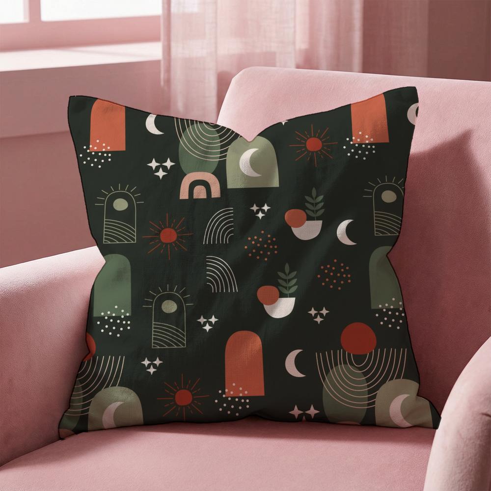 Boho Plant Nordic Cushion Cover Multi-Scene Pillow Cover for Home & Car - Reversible, Soft & Durable for Daily Use