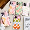 Colorful Waves Phone Case For IPhone 17 Air 16 15 14 13 Pro Max 11 12 Black Silicone Cover