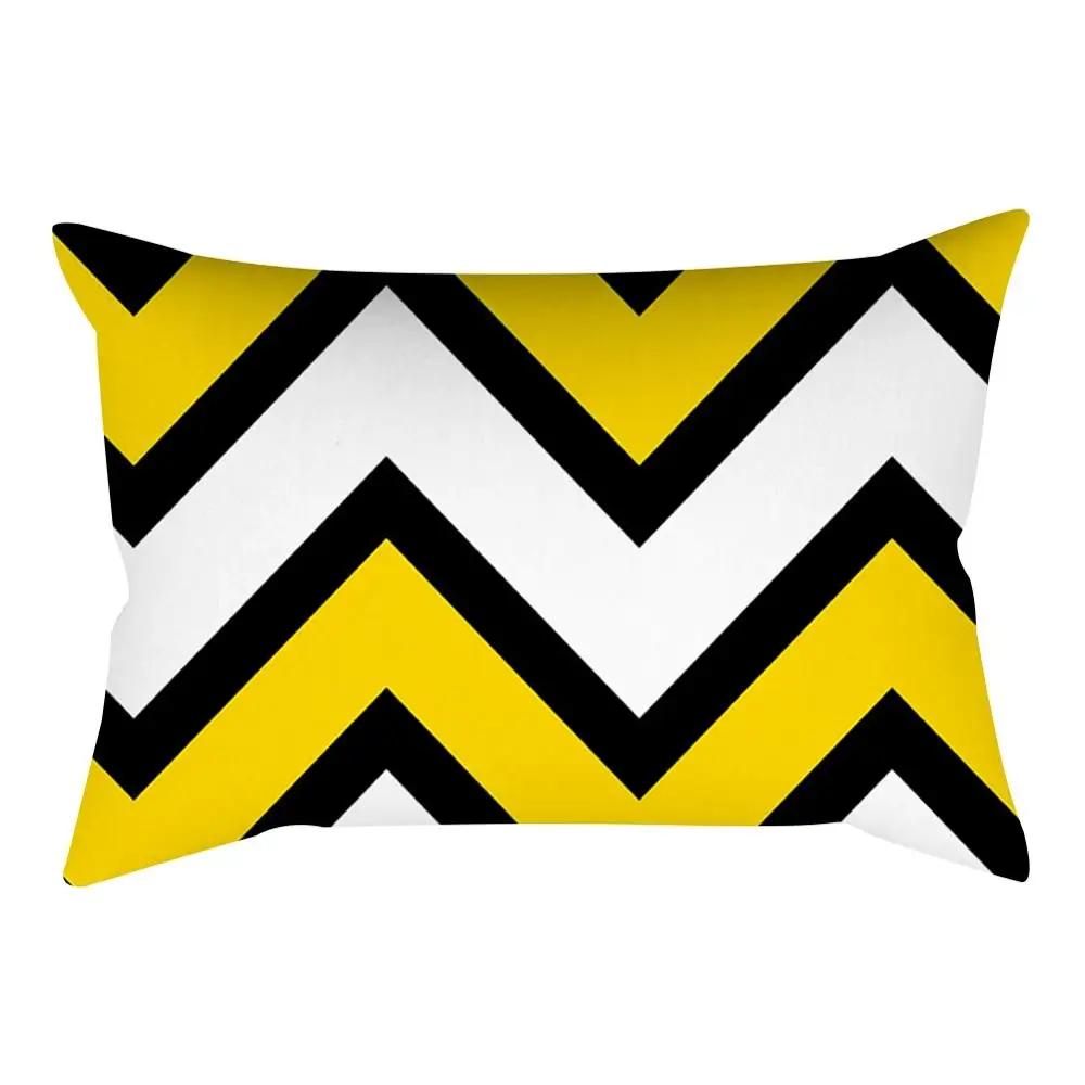 Rectangular Yellow Pillowcase Sofa Car Seat Cushion Cover Home Textile Simple Fashion Geometric