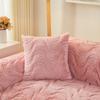 Autumn Winter Long Hair Solid Color Sofa Mat Home Living Room Decoration Anti Slip Backrest Towel Soft Thick Dust-proof High-end Striped Sofa Cover