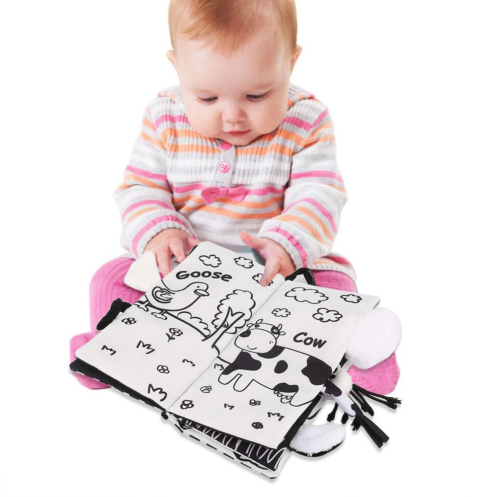 Early Education Toys Black and White Puzzle Tail Cloth Book