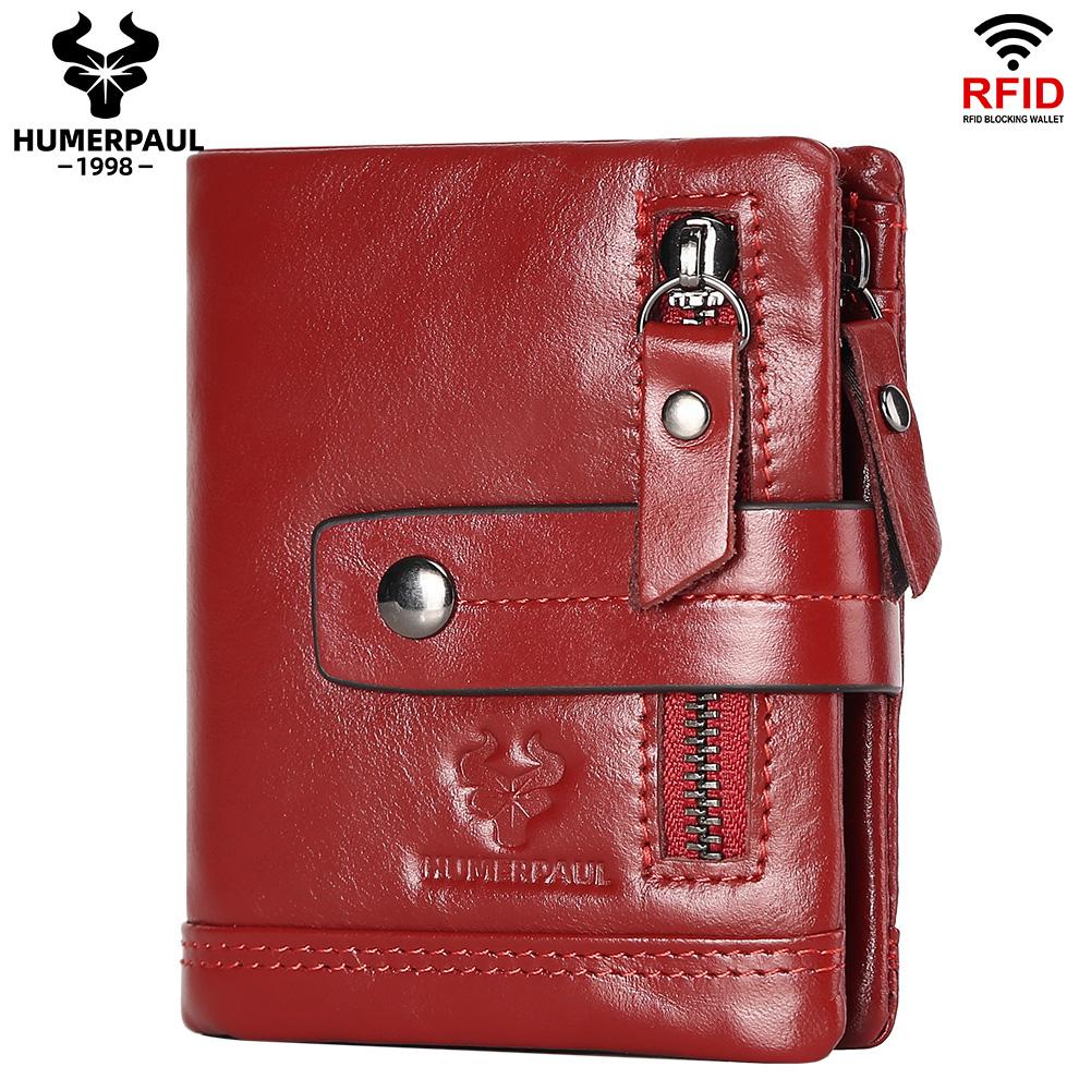 Humerpaul 100% Genuine Leather Men Wallet Coin Purse Small Card Holder PORTFOLIO Portomonee Male Walet Pocket Coffee Money
