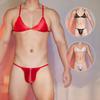 Men Bra Briefs Suits Sexy Tight Shiny Glossy Bondage High Elastic Three-Point Suit Sm Erotic Underwear U Convex Thongs Tights