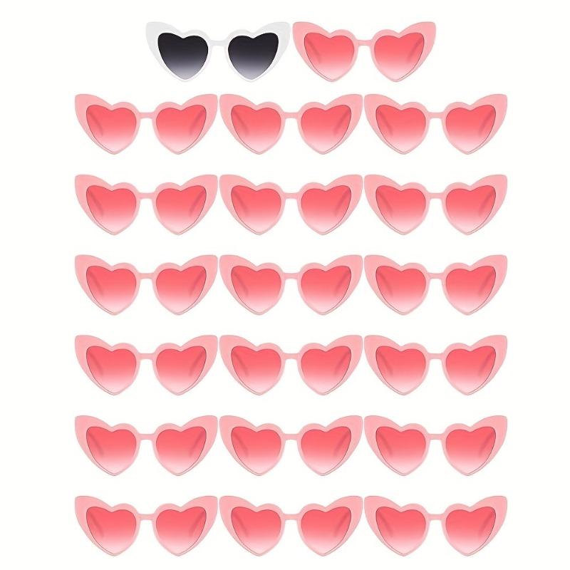 20 Pieces of Pink Heart-shaped Glasses Suitable for Women Retro Bridal Wedding Party Accessories Perfect for Birthdays