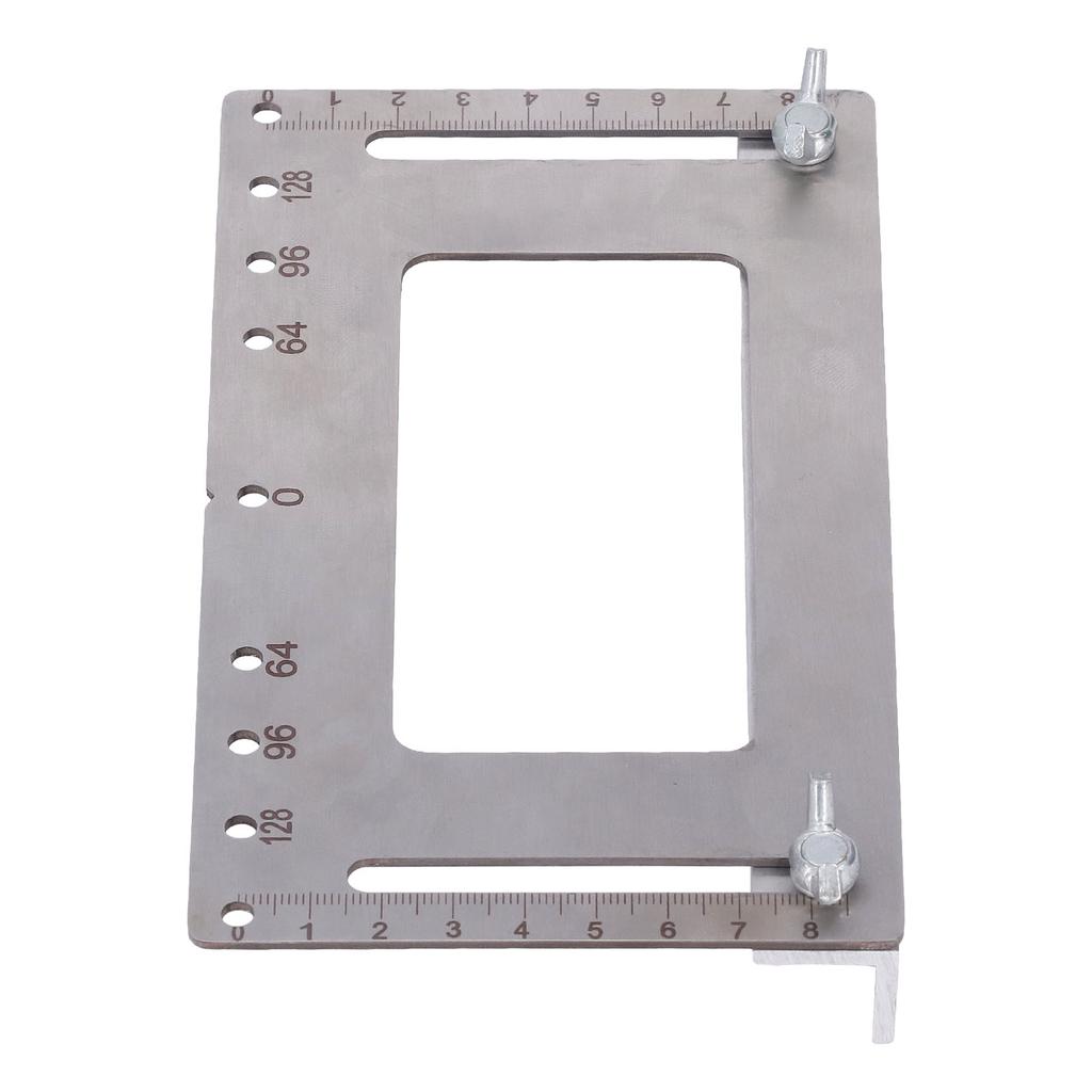 Cabinet Hardware Jig Stainless Steel Furniture Handle Punch Locator with Adjustable Screw Silver