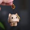 Hand-carved Wood Carving Pendant Cute Car Hanging Ornament Cartoon Bag Charm  Bag Decor
