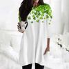 Women's  Casual 3/4 Sleeve Shirts Fashion St Patrick's Print Tunic Tops With Pockets